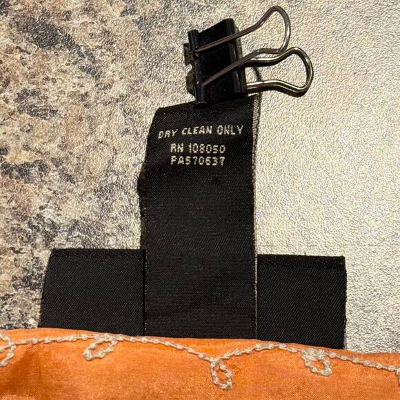 Venezia Top Silk Minimalist Coastal Boho Embroidered Summer Glam Orange 26/28 - Picture 4 of 5